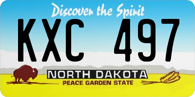 ND license plate KXC497