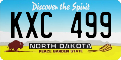 ND license plate KXC499