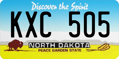 ND license plate KXC505