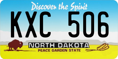 ND license plate KXC506