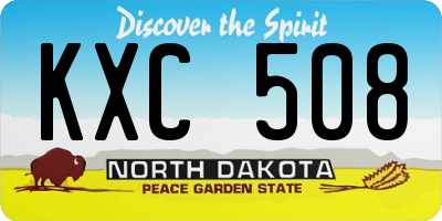 ND license plate KXC508