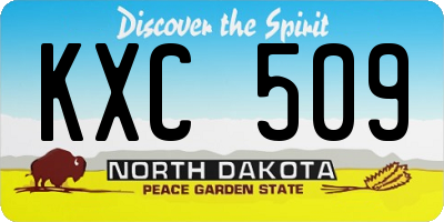 ND license plate KXC509