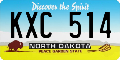 ND license plate KXC514