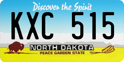 ND license plate KXC515