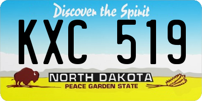 ND license plate KXC519