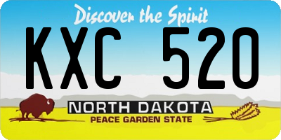 ND license plate KXC520