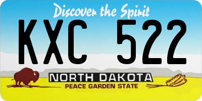 ND license plate KXC522