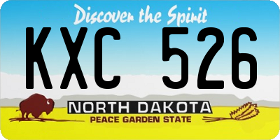 ND license plate KXC526