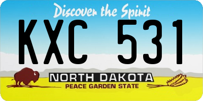 ND license plate KXC531