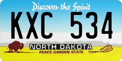 ND license plate KXC534