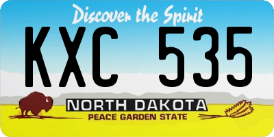 ND license plate KXC535