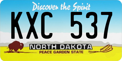 ND license plate KXC537