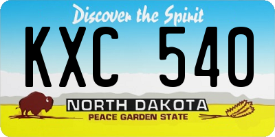 ND license plate KXC540