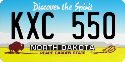 ND license plate KXC550