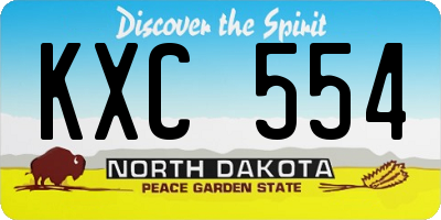 ND license plate KXC554