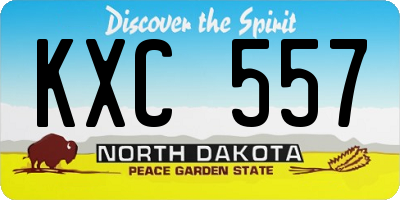ND license plate KXC557