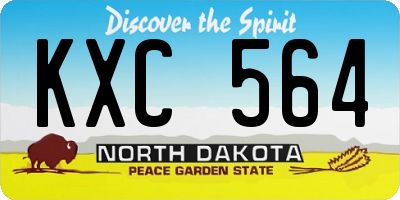 ND license plate KXC564