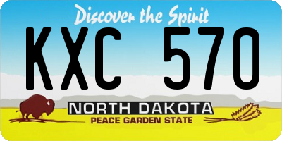 ND license plate KXC570