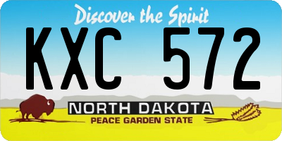ND license plate KXC572