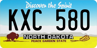 ND license plate KXC580