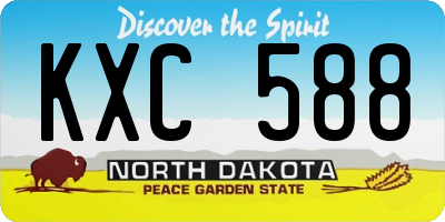 ND license plate KXC588