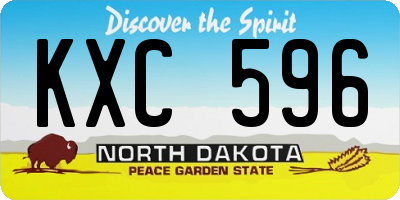 ND license plate KXC596