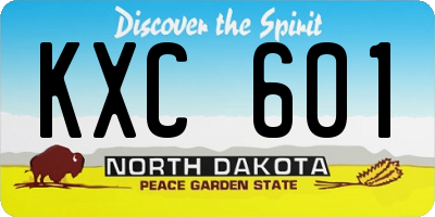 ND license plate KXC601