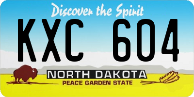 ND license plate KXC604