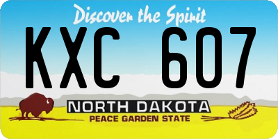 ND license plate KXC607