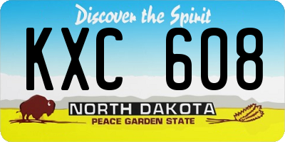 ND license plate KXC608
