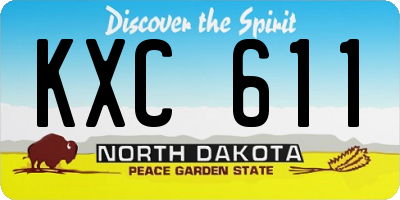 ND license plate KXC611