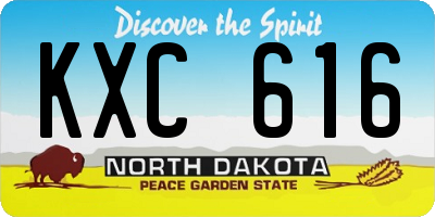 ND license plate KXC616