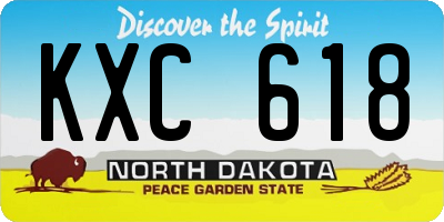 ND license plate KXC618