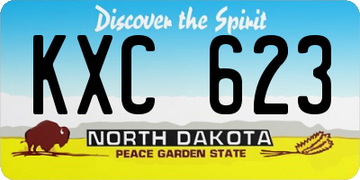 ND license plate KXC623