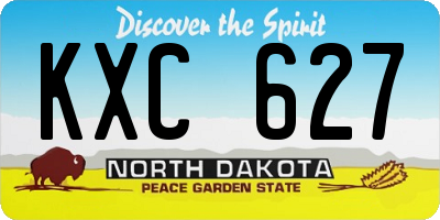 ND license plate KXC627