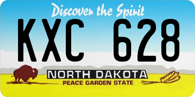 ND license plate KXC628