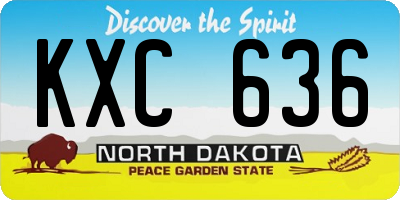 ND license plate KXC636