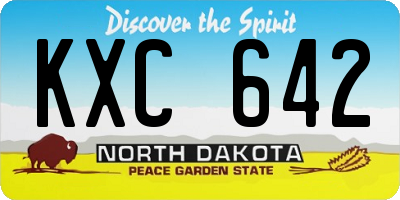ND license plate KXC642