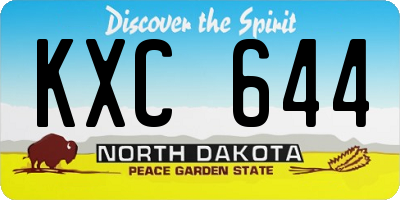 ND license plate KXC644