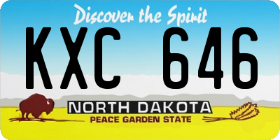 ND license plate KXC646