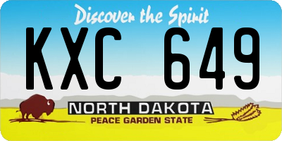 ND license plate KXC649