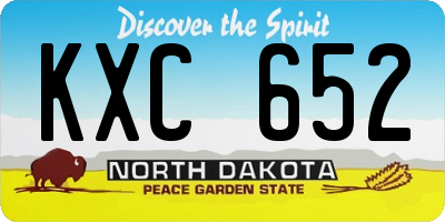 ND license plate KXC652