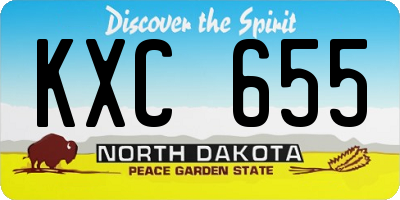 ND license plate KXC655