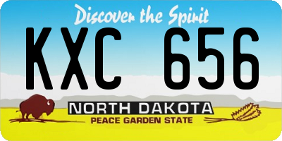 ND license plate KXC656