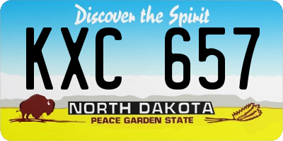 ND license plate KXC657