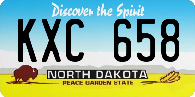 ND license plate KXC658