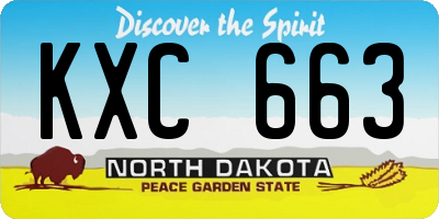 ND license plate KXC663