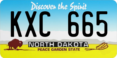 ND license plate KXC665