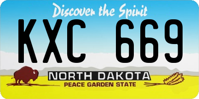 ND license plate KXC669