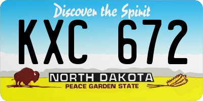 ND license plate KXC672